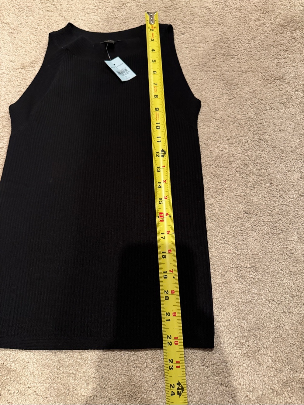 Ann Taylor Black Ribbed Knit Shell - Picture 7 of 8